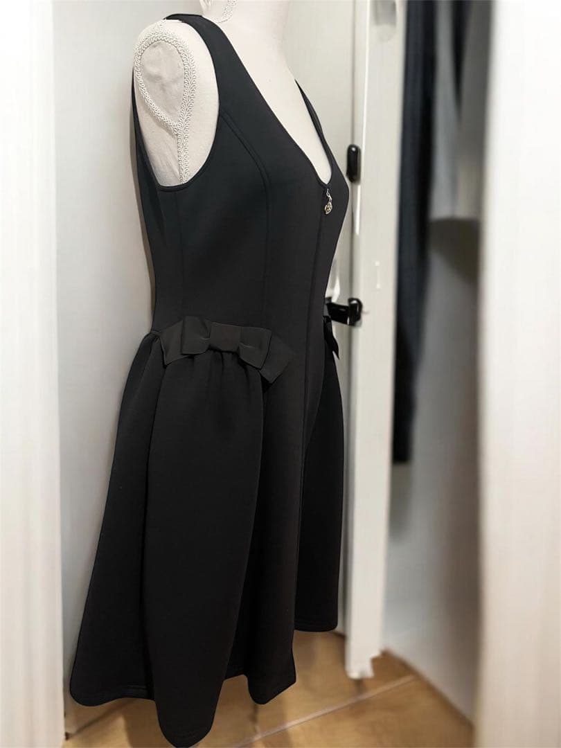M’S GRACY ジャンパースカート 黒38 フレア リボン 上品