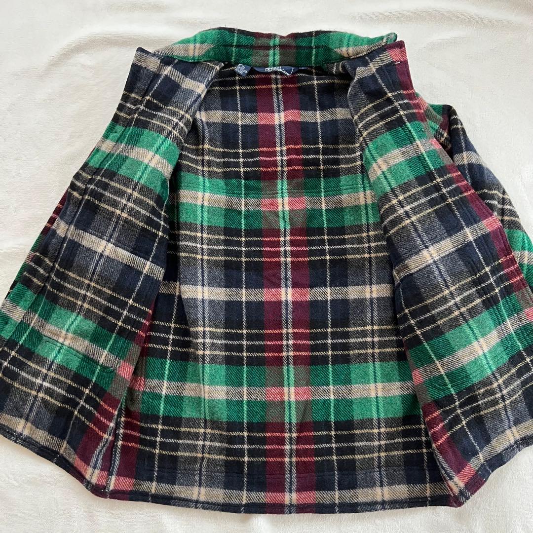 90s ポロ ラルフローレン チェック ウールコート Sハンティング　マッキーノ