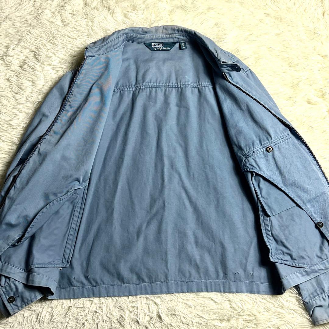 ポロラルフローレン スイングトップ 90s 三角タグ L ライトブルー フェード