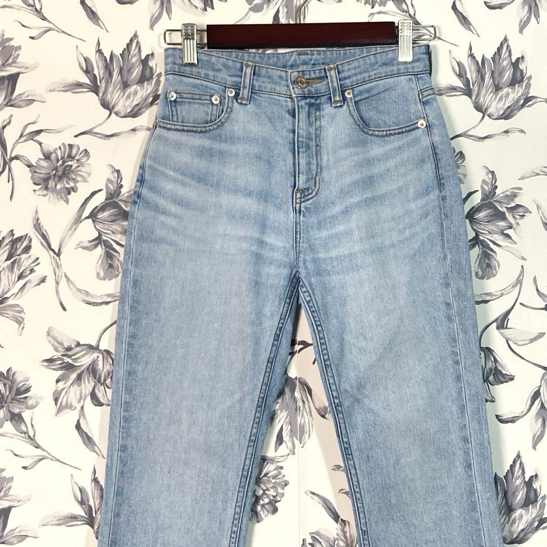 【anuans】セミフレア カットオフ デニム パンツ BLUE サイズ0