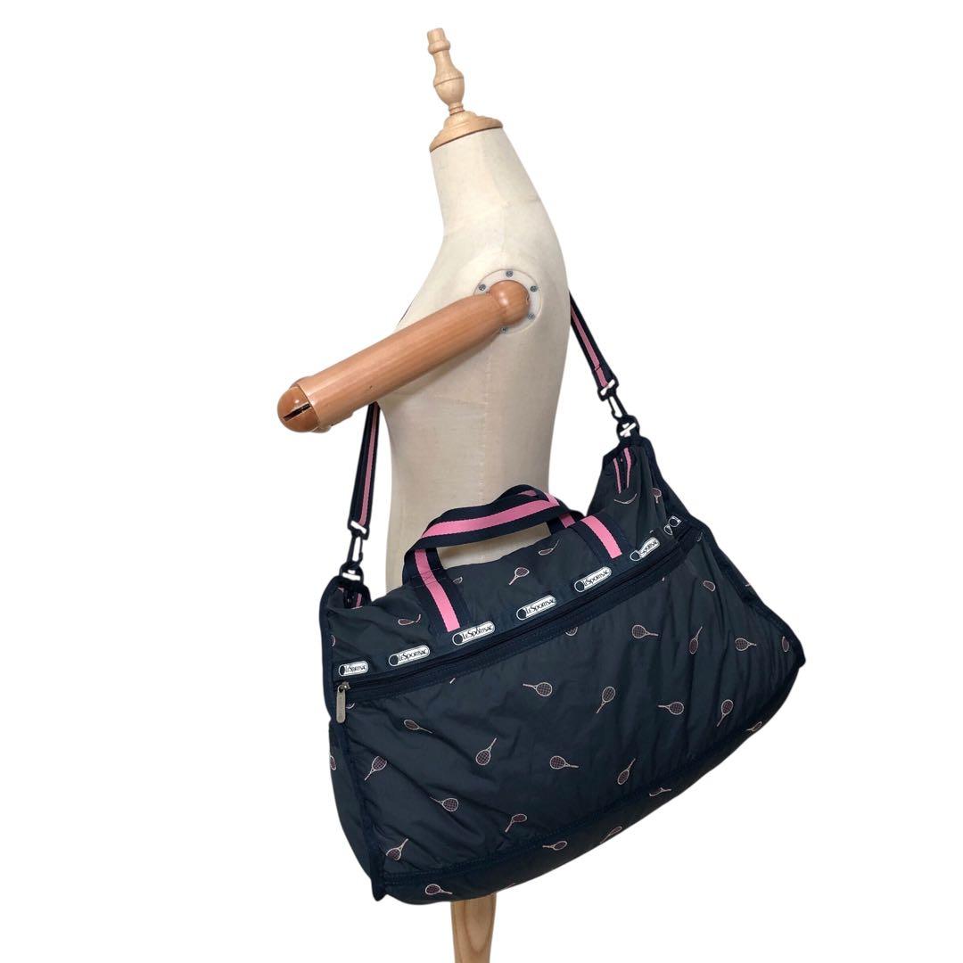 LeSportsac レスポ 2way ボストンバッグ ショルダー ラケット柄