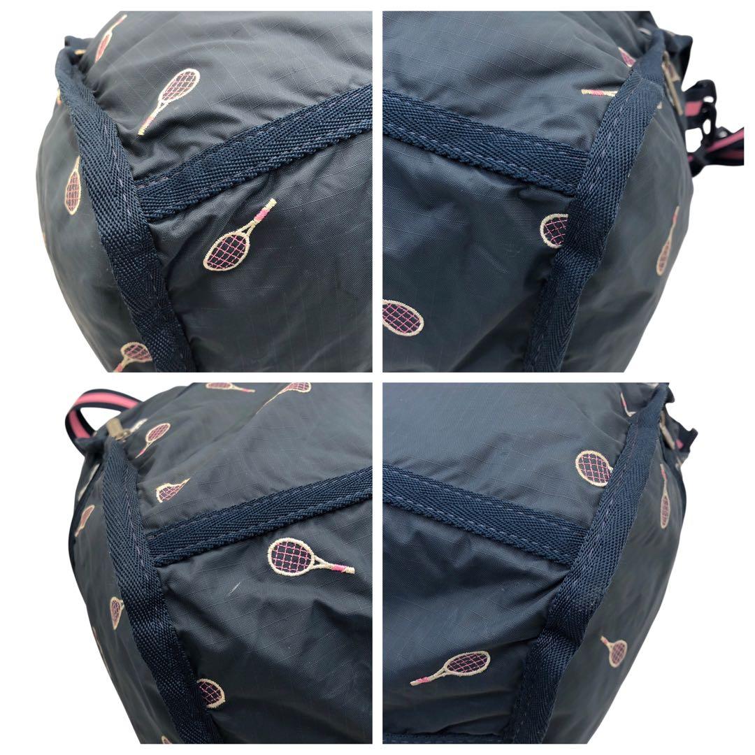 LeSportsac レスポ 2way ボストンバッグ ショルダー ラケット柄