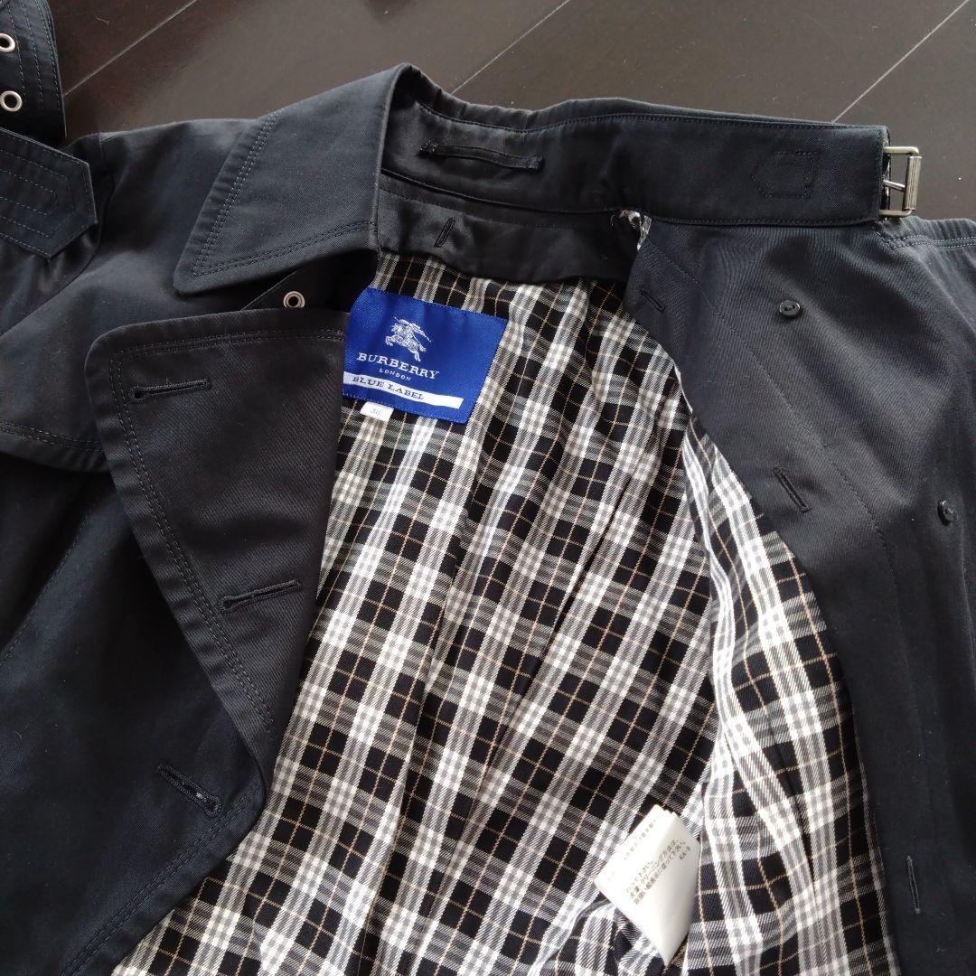 BURBERRY BLUE LABEL♡ショートコート♡黒38♡定番チェック柄♡