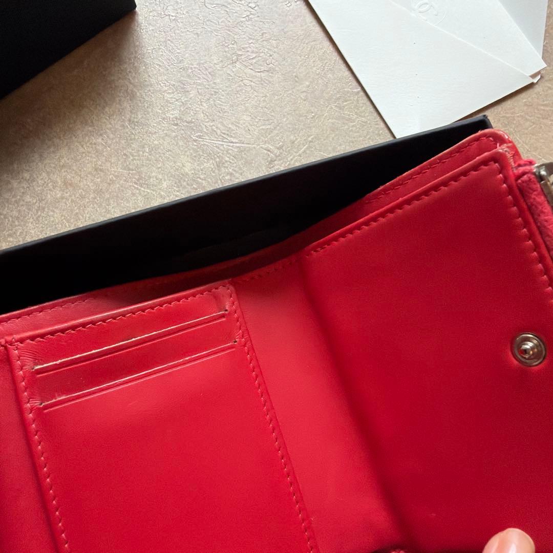 m♡様用 CHANEL★シャネル★パテント★三つ折り財布★コーラルピンク