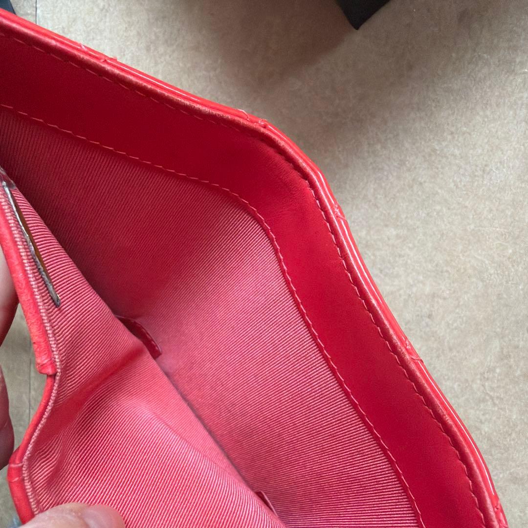 m♡様用 CHANEL★シャネル★パテント★三つ折り財布★コーラルピンク