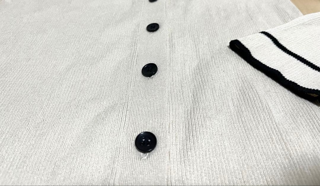 値下　united arrows ポロニット カーディガン　リブニット ポロエリ