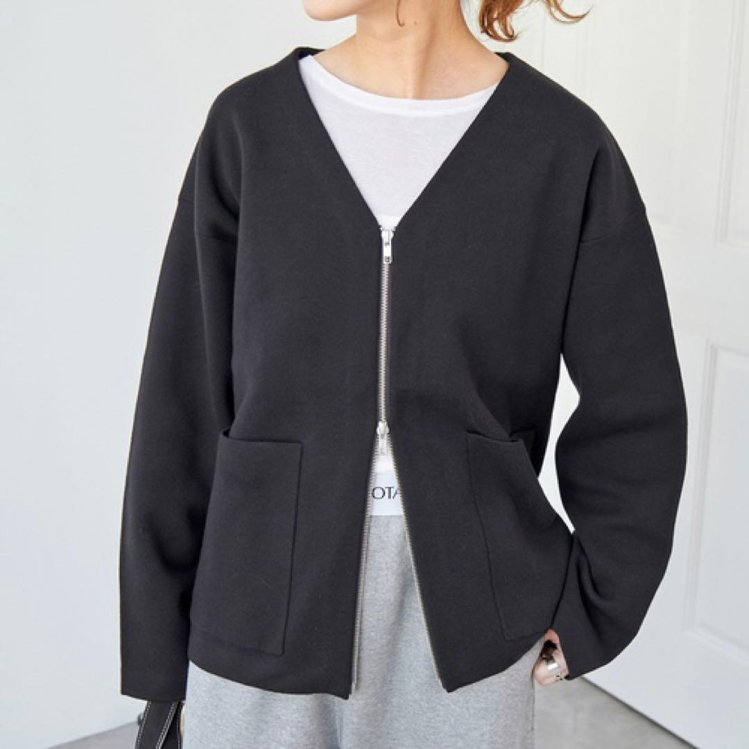 [Spick & Span] コットンダブルジップニットカーディガン