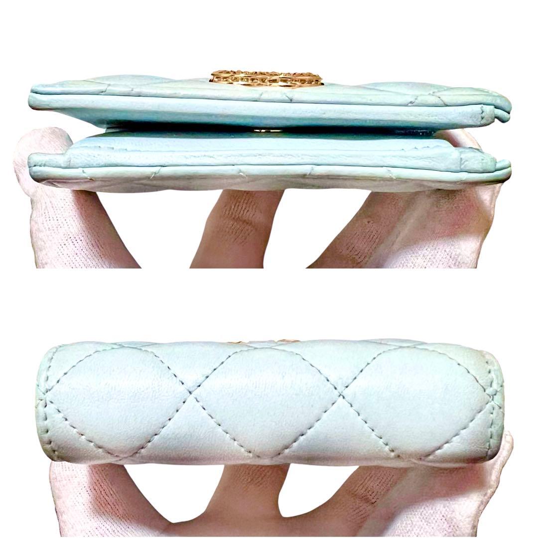 シャネル CHANEL ラムスキン ン マトラッセ 二つ折り財布 コンパクト財布