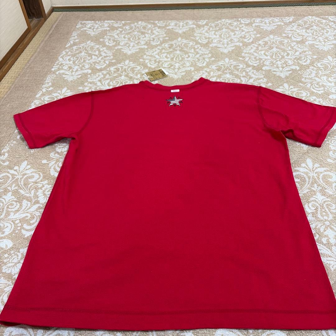 【本日限定値下未使用タグ付】Papas人気柄クマさんアメリカ国旗 Tシャツ M赤