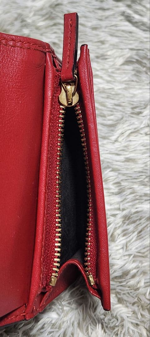 グッチ 【GUCCI】 ボスコ 二つ折り財布 レ ッド　犬刺繍