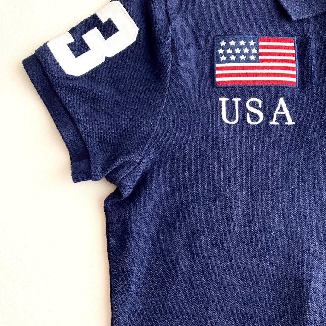 【美品】ラルフローレン ビッグポニー USA THE SKINNY POLO 紺