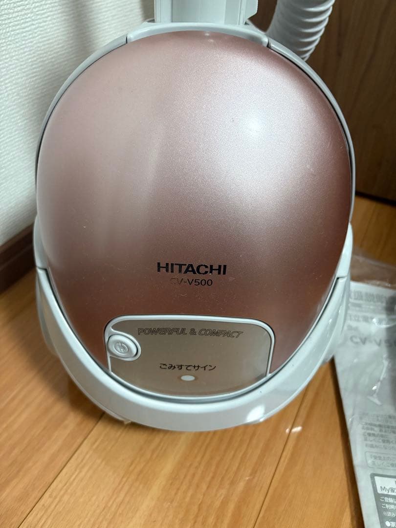 HITACHI 日立　キャニスター型紙パックCV-V500 掃除機 本体 ピンク