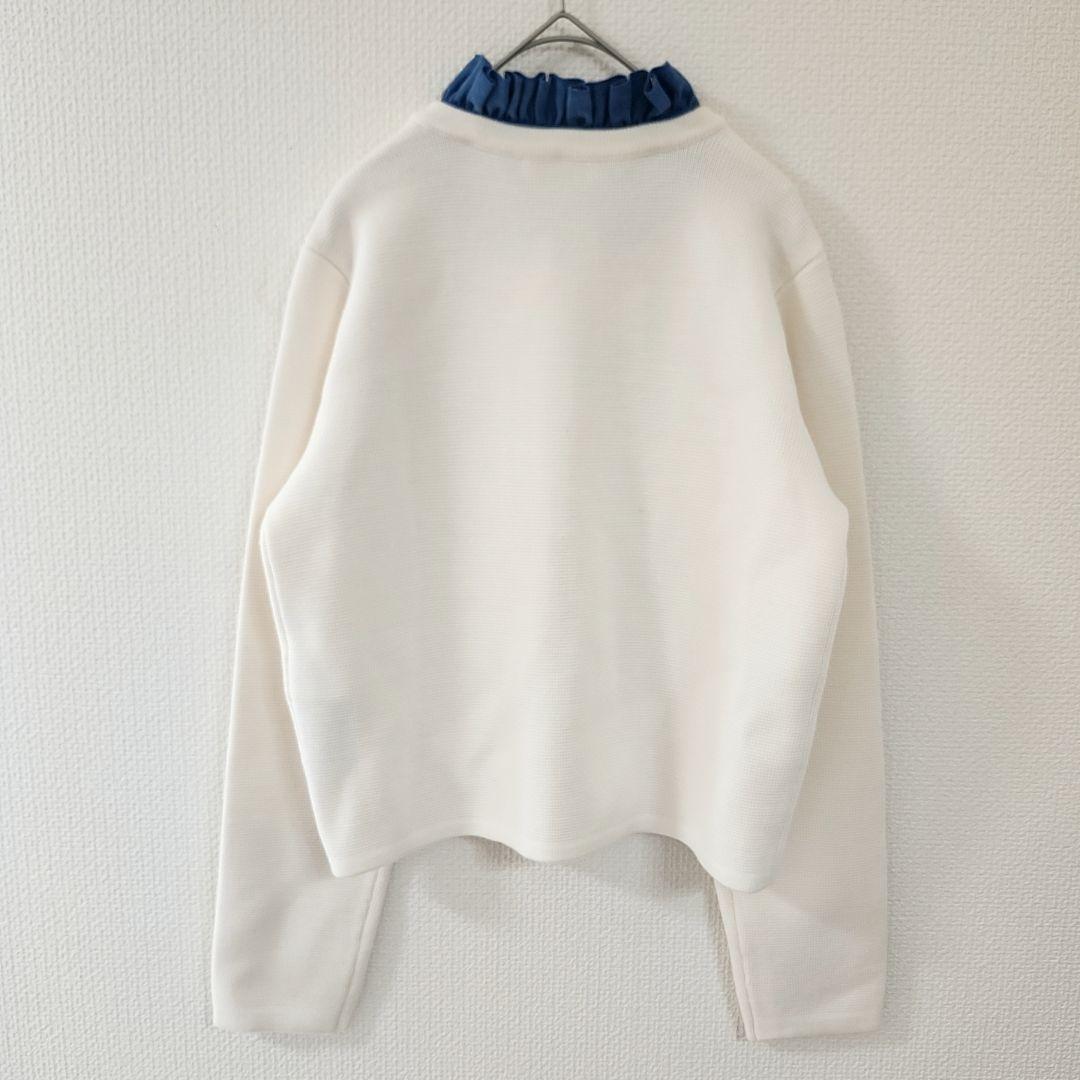 美品✨SANDROサンドロ　金ボタン　ラッフルカラーフリル襟　ニットカーディガン