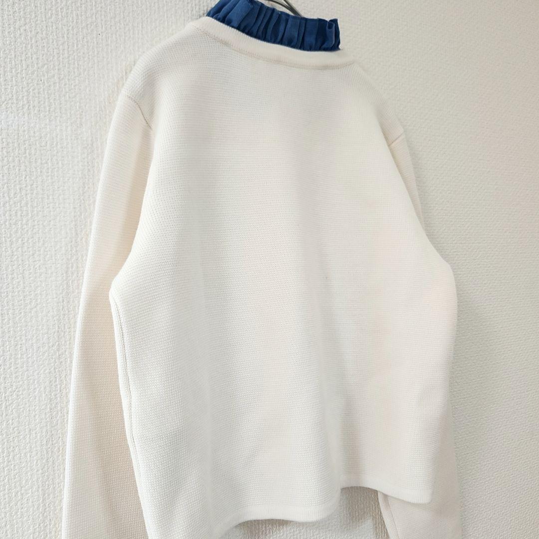 美品✨SANDROサンドロ　金ボタン　ラッフルカラーフリル襟　ニットカーディガン