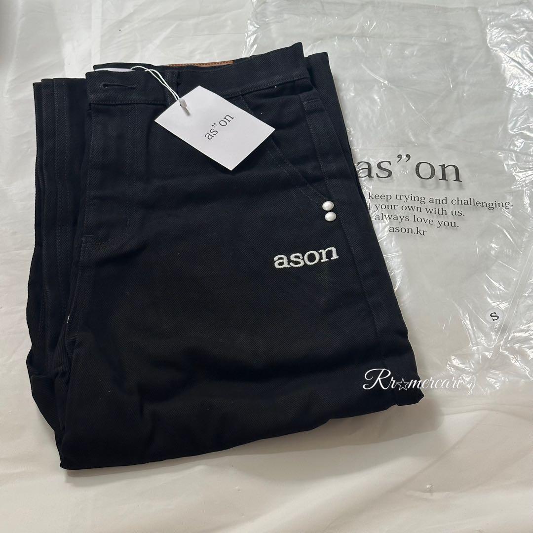 新品★即日発送★韓国ASON as''on ブラック M デニムパンツ　/