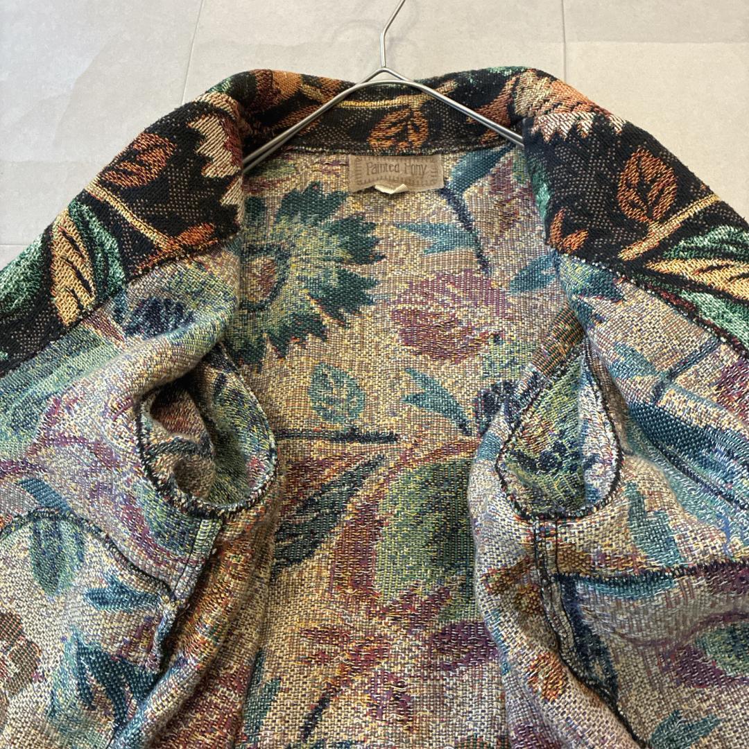 美品 USA製 Painted Pony♡花柄 ゴブランジャケット M 大きめ