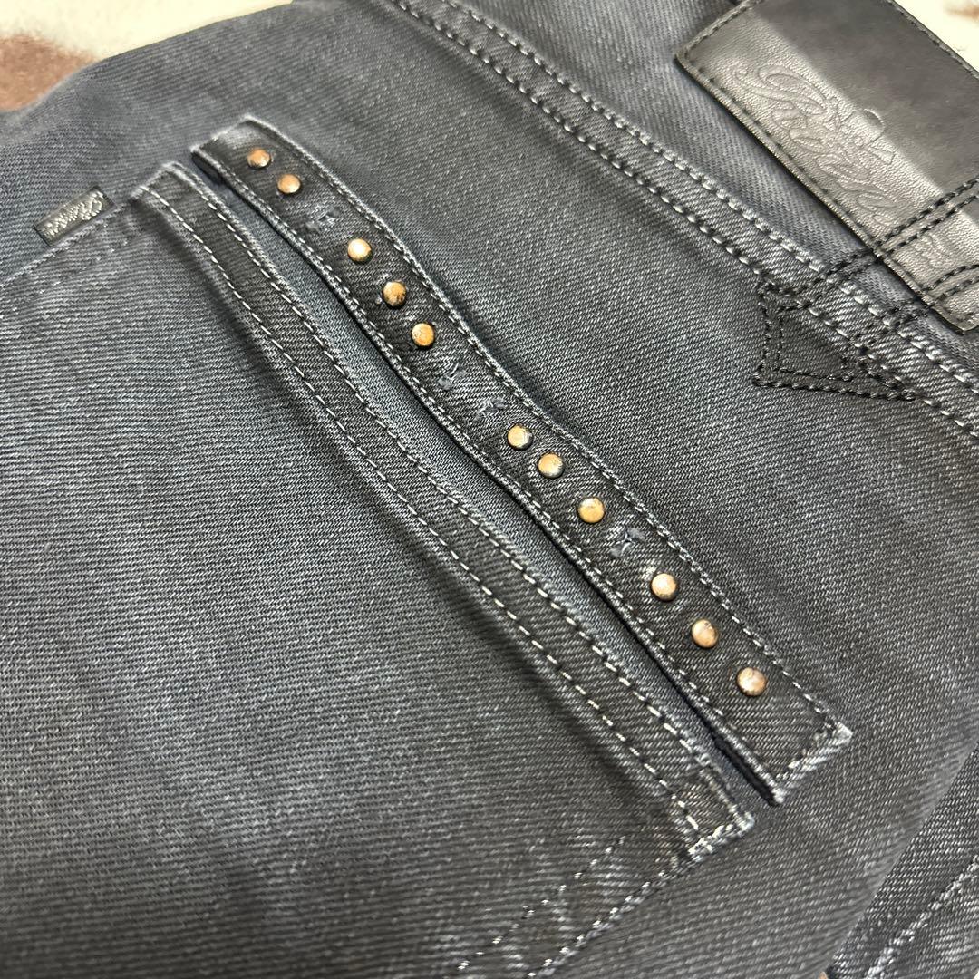 Roen ロエン　ブラックデニム　ジーンズ　34 Ｌ　スプレー加工
