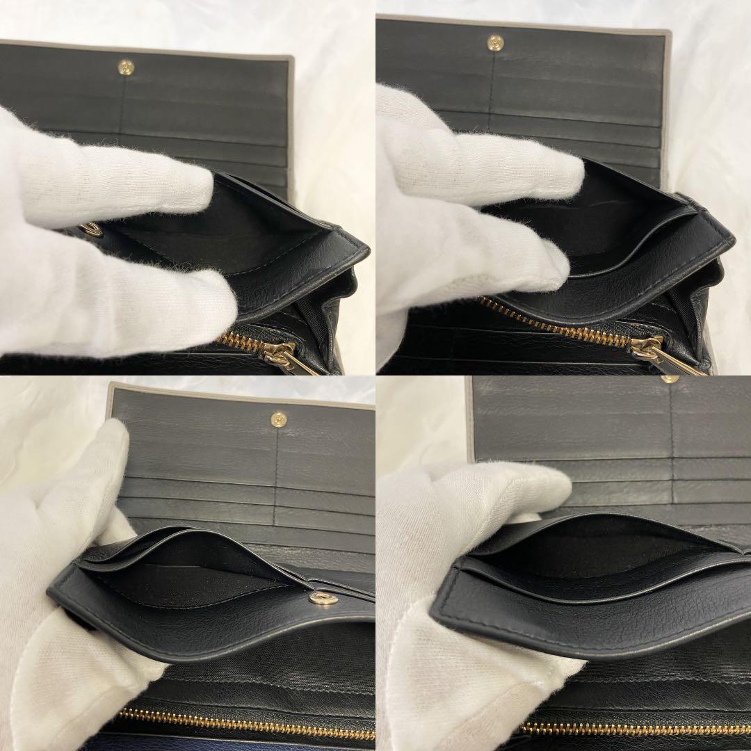 【良品】Salvatore Ferragamo 二つ折り財布 ネイビー 金 金具