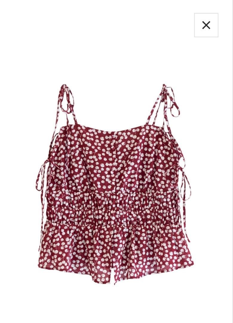 トップス Cherry Pattern Strap Top
