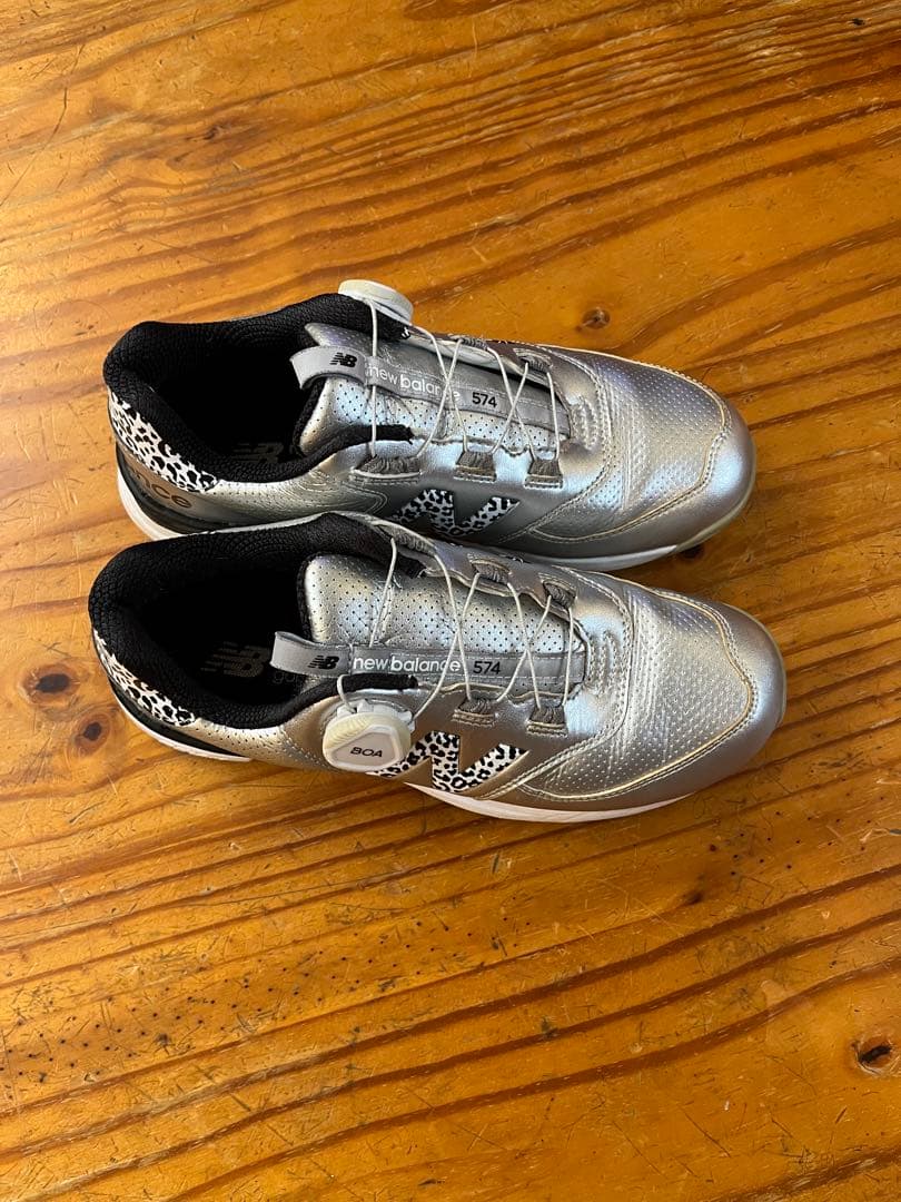 New Balance 574 ゴルフシューズ シルバー