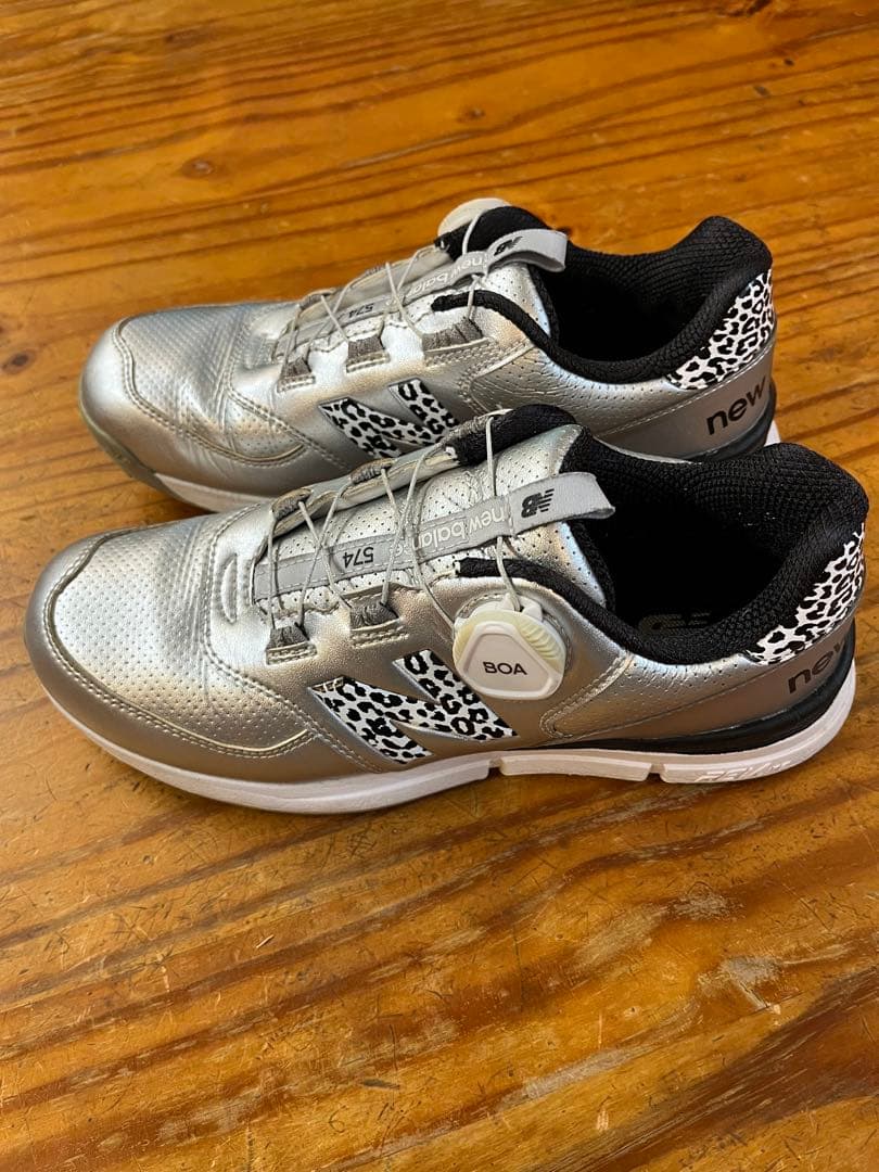 New Balance 574 ゴルフシューズ シルバー