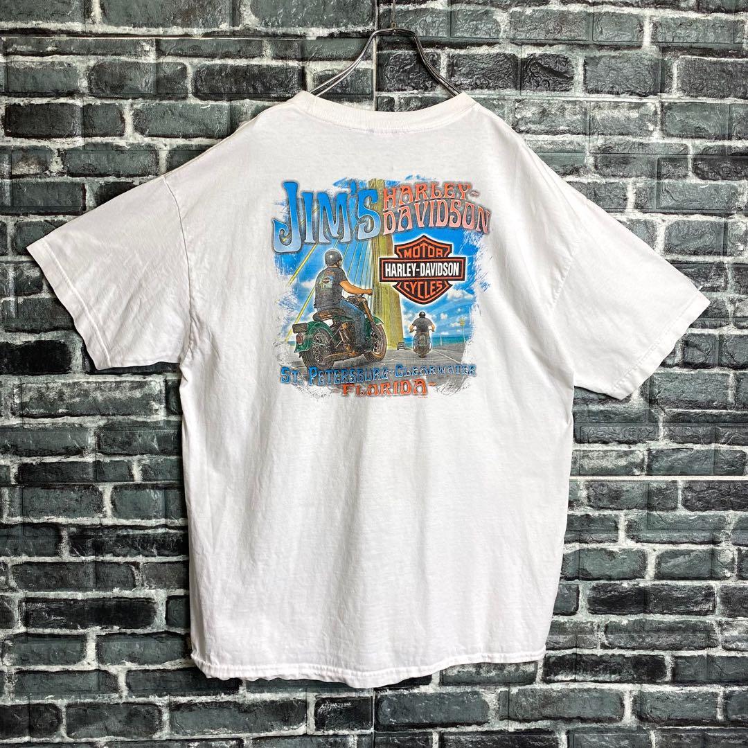 ハーレーダビッドソン☆Tシャツ ホワイト 古着 メキシコ製 ゆるだぼ hu5