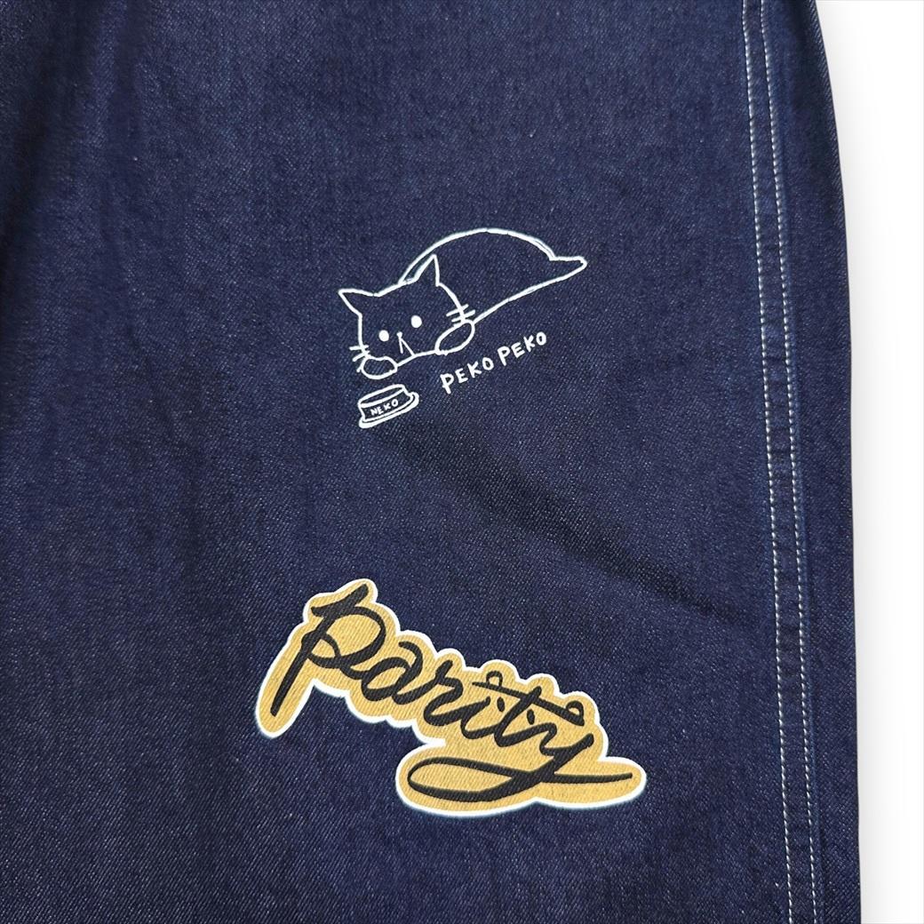 【ScoLar】スカラー らくがきワッペン ベルト付 デニムパンツ タグ付未使用