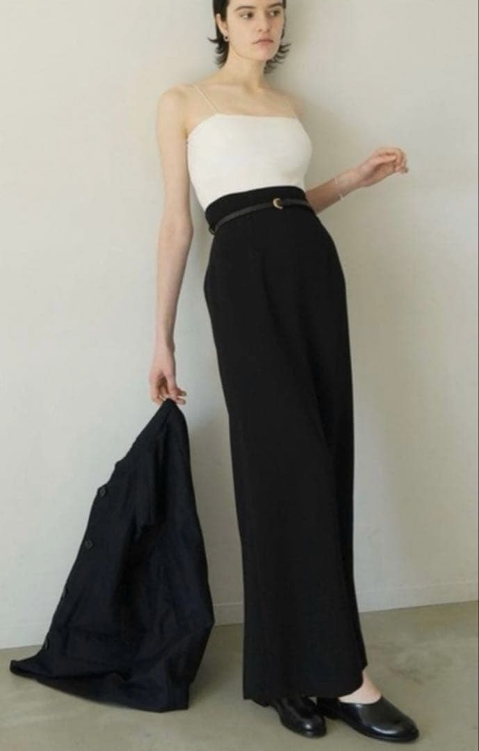 【極美品】 CLANE ハイウエストストレートマキシスカート 黒 0