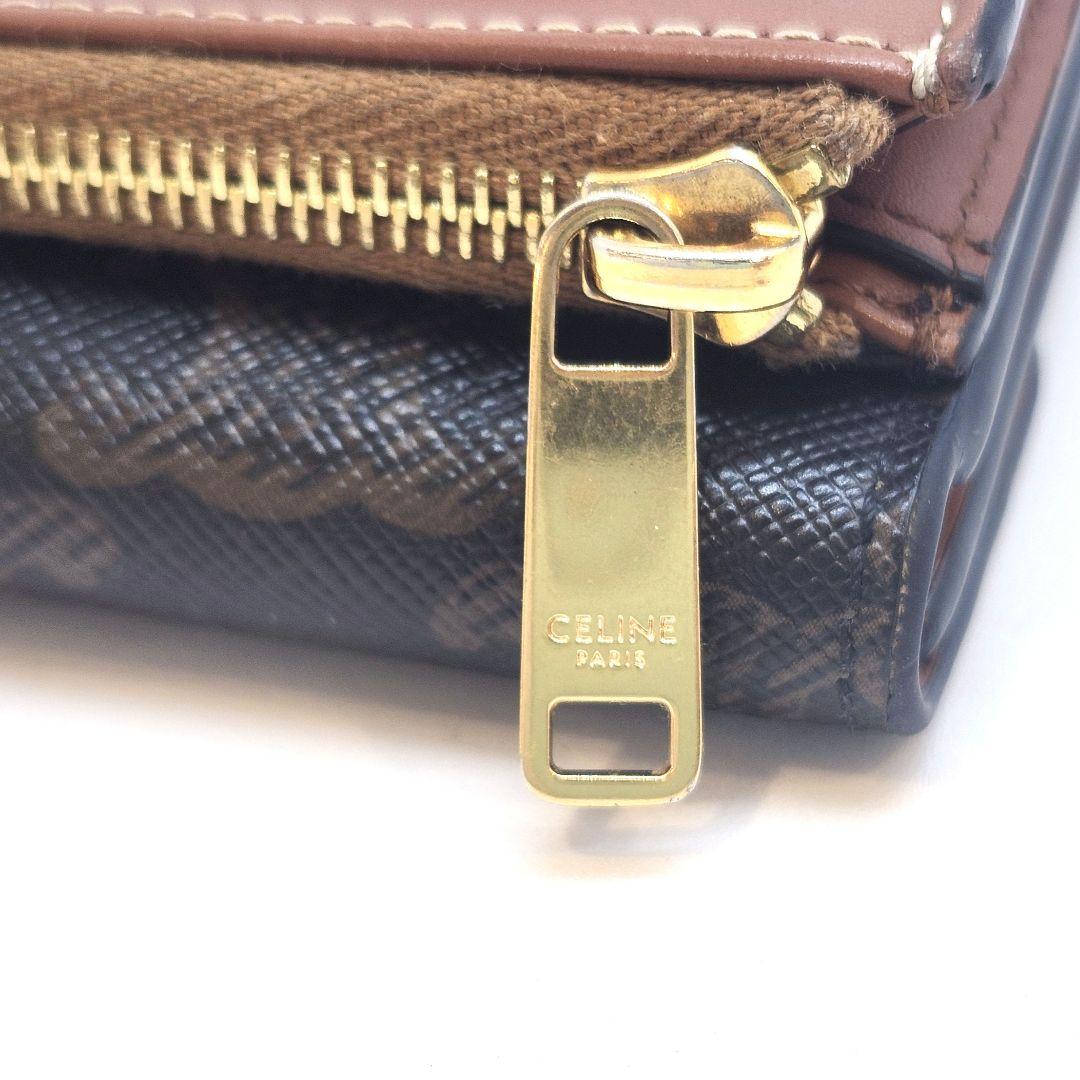 CELINE　セリーヌ　三つ折り財布　トリオンフ　黒 　ブラック
