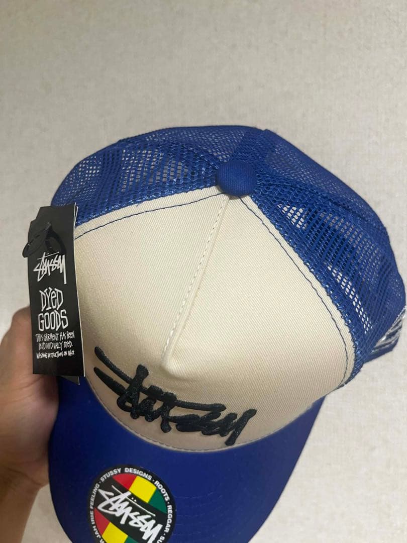 帽子 Stussy Trucker Cap - Beige/Blue