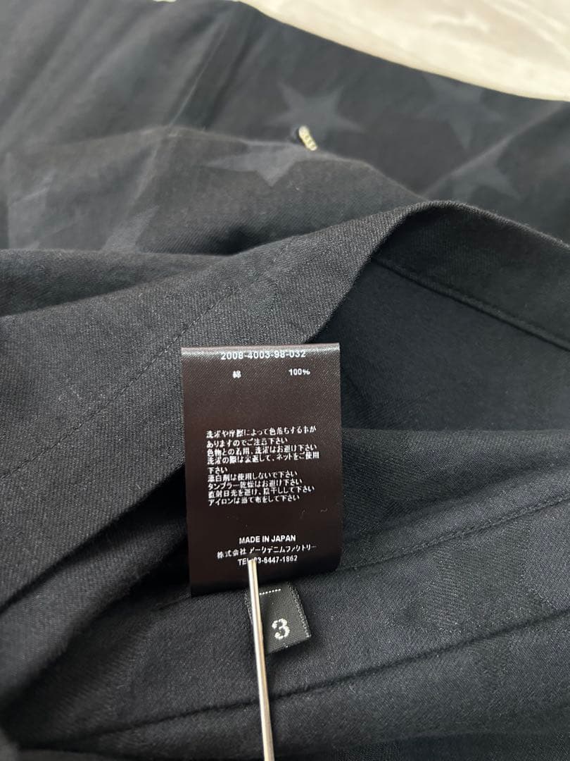 MINEDENIM shadow star side zip Tシャツ 3