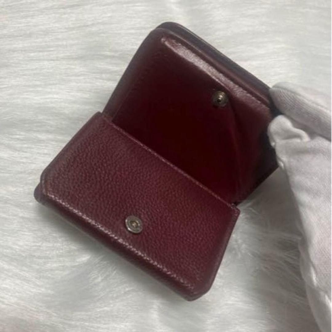 BALENCIAGA三つ折り財布　赤茶色　あずき色