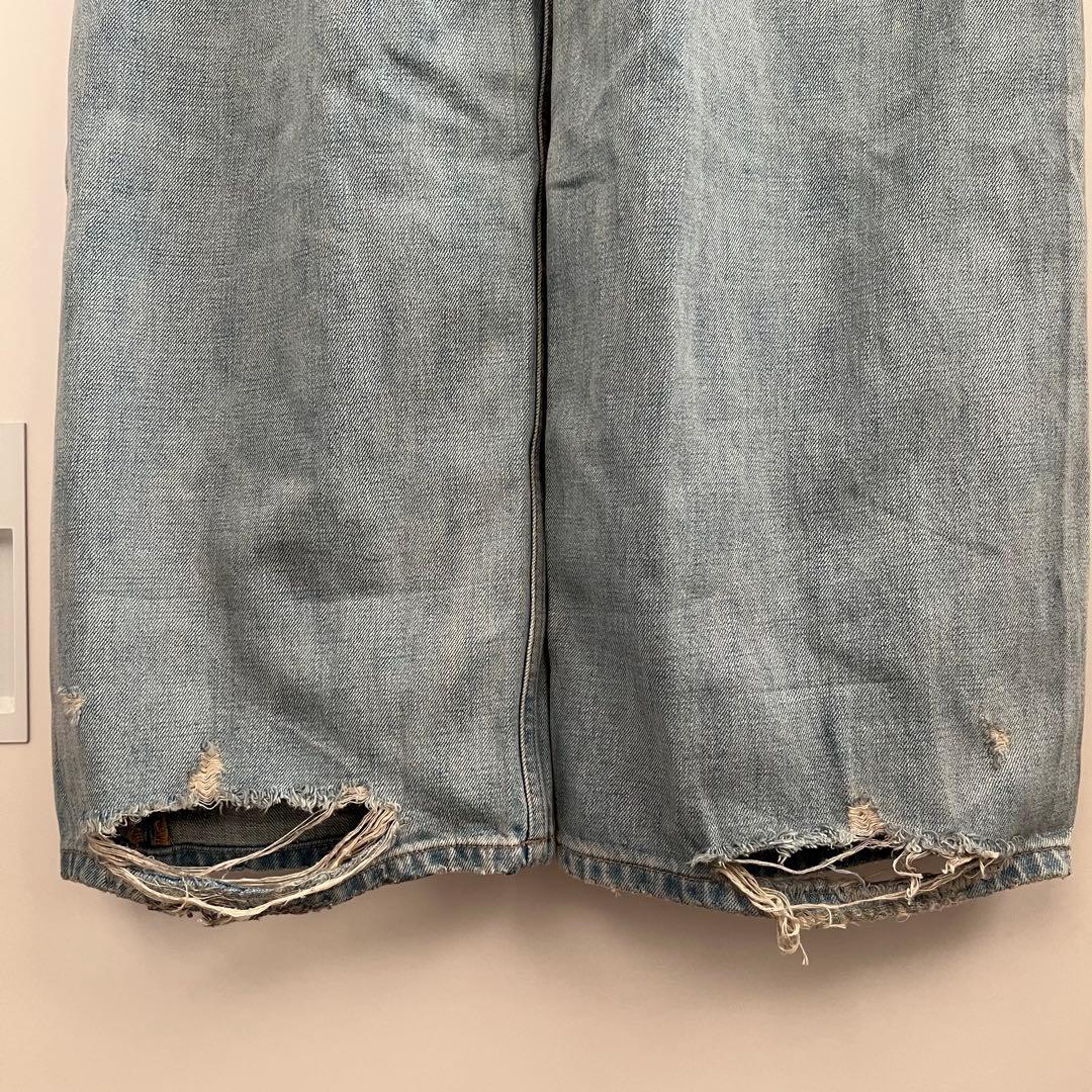 新品 ZARA TRF 折り返しウエスト デニム ライトブルー 34 完売品