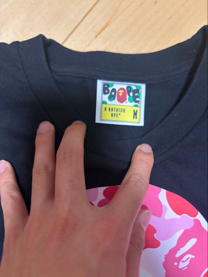A BATHING APE カモフラ Tシャツ M ピンク　エイプヘッドBAPE