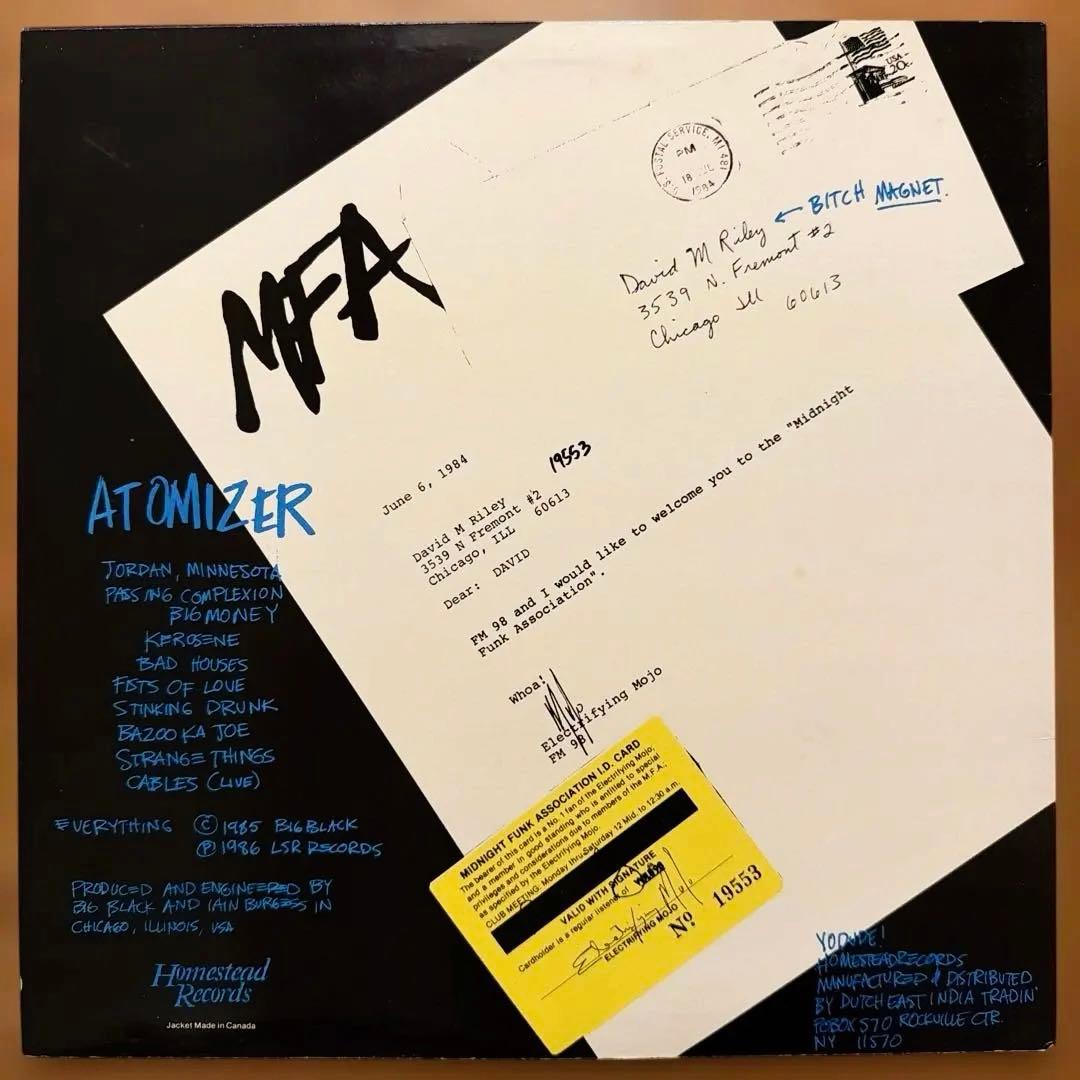 【希少USオリジナルLP】 Big Black – Atomizer レコード