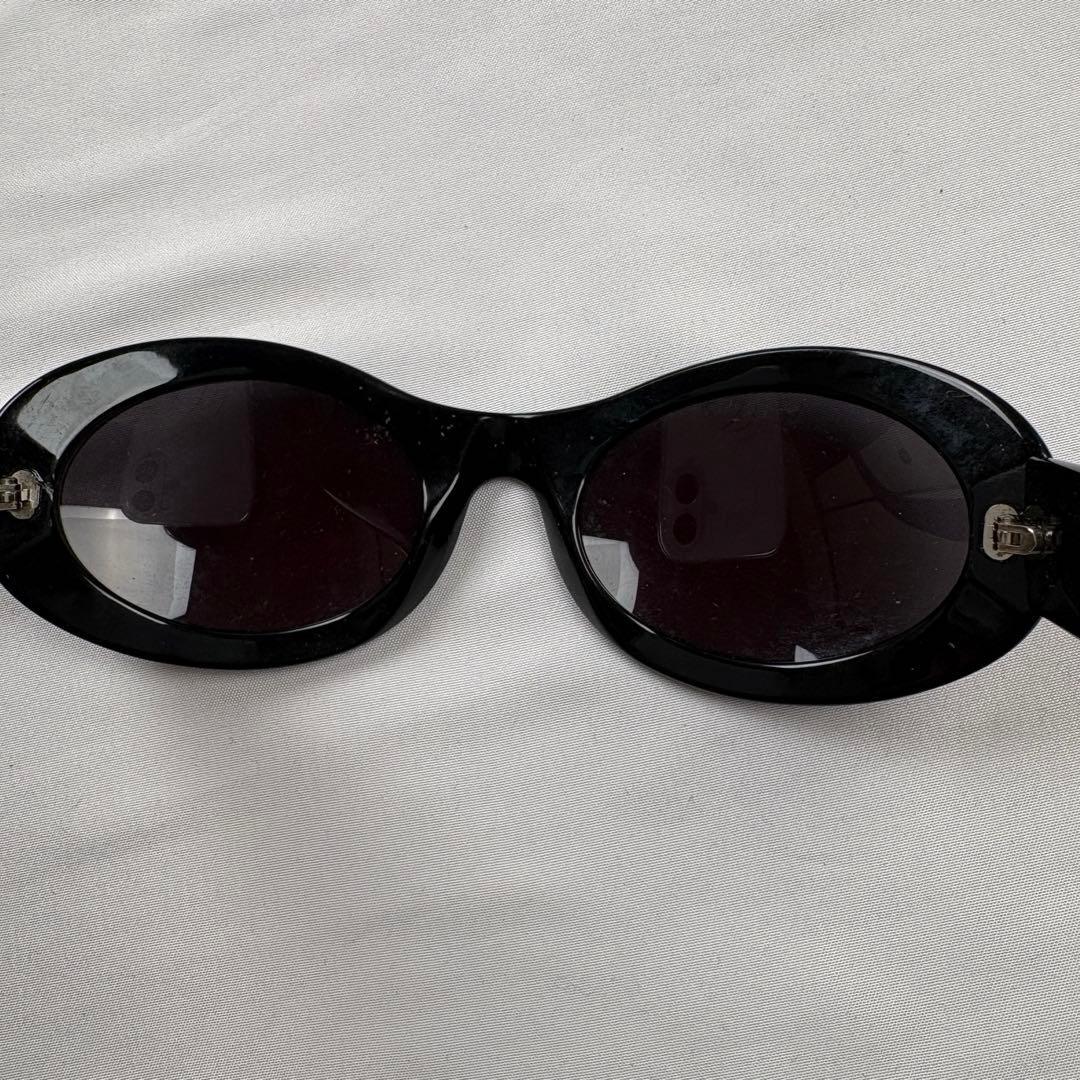 小物 GUCCI double G oval sunglasses black