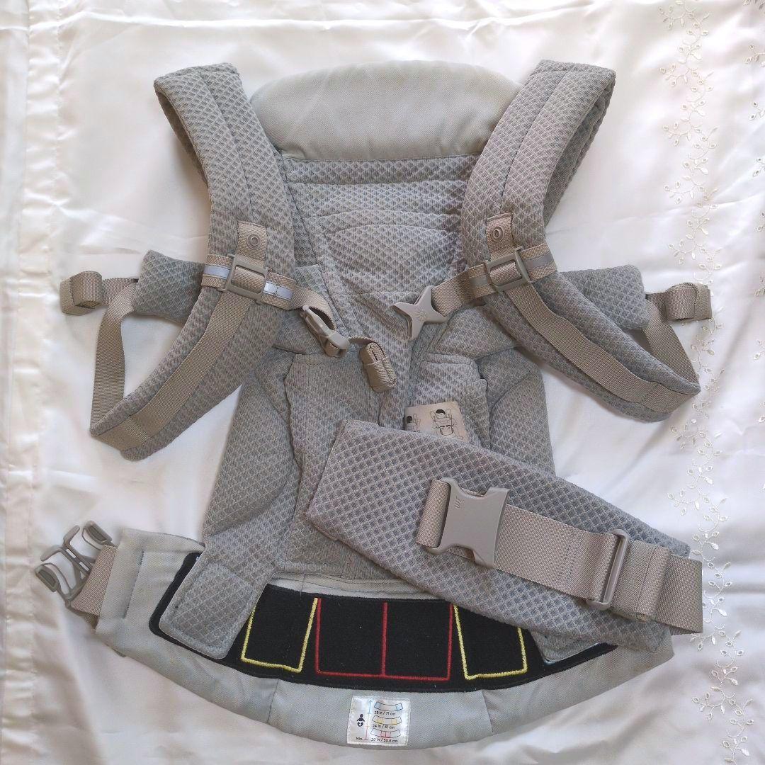 エルゴベビー　オムニブリーズ　抱っこ紐　メッシュ　グレー　ポーチ　美品
