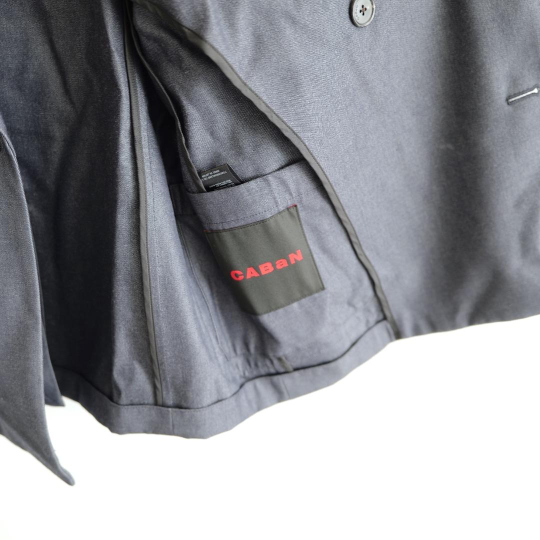 美品 CABaN ウールギャバジンツイル ダブルブレストジャケット ネイビー S