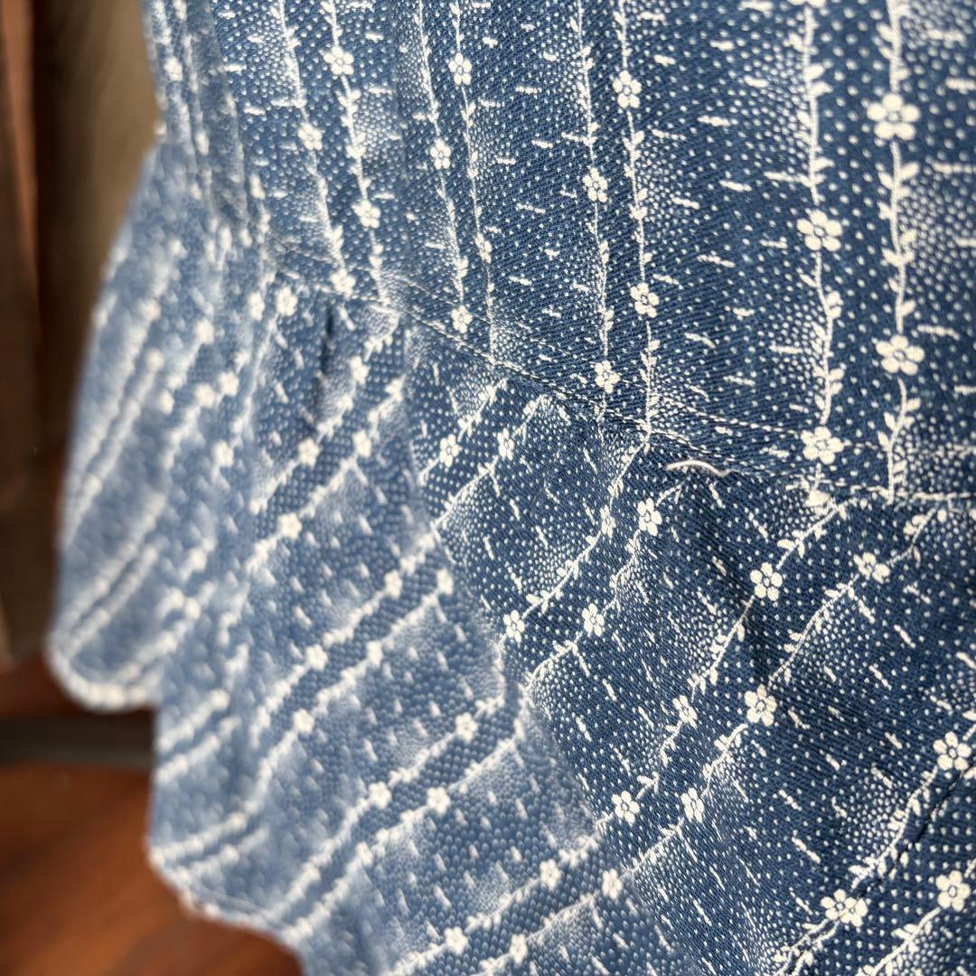 スカート ~1930's indigo printed skirt \"flower\"