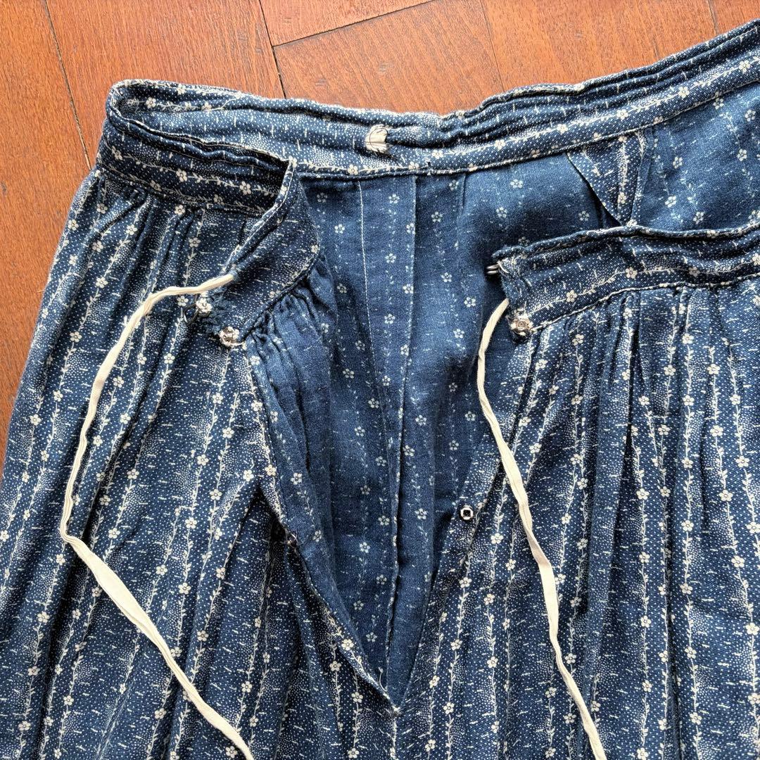 スカート ~1930's indigo printed skirt \"flower\"