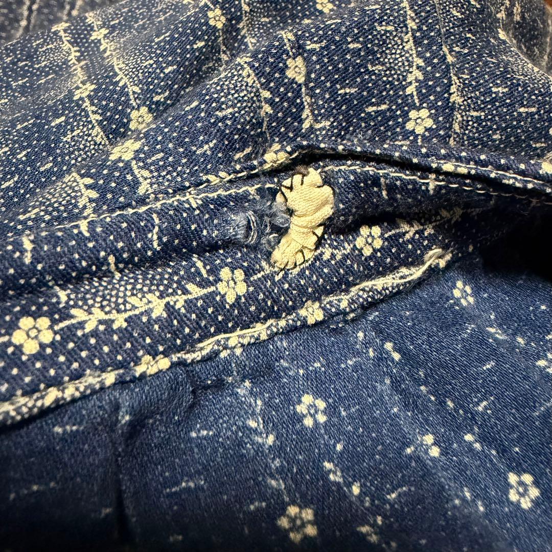 スカート ~1930's indigo printed skirt \"flower\"