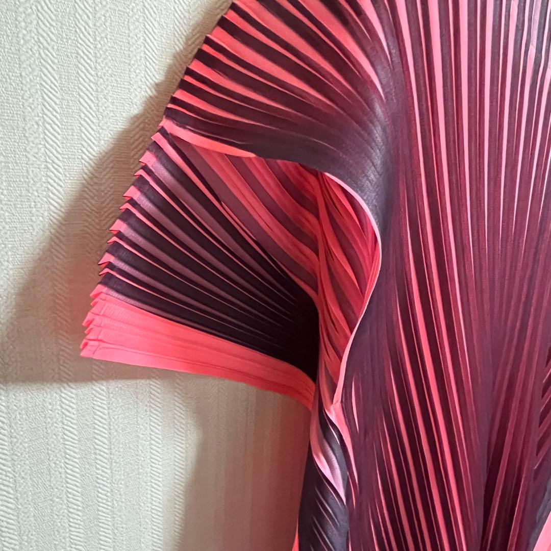 PLEATSPLEASE イッセイミヤケ トップス　カットソー　半袖　ピンク　3