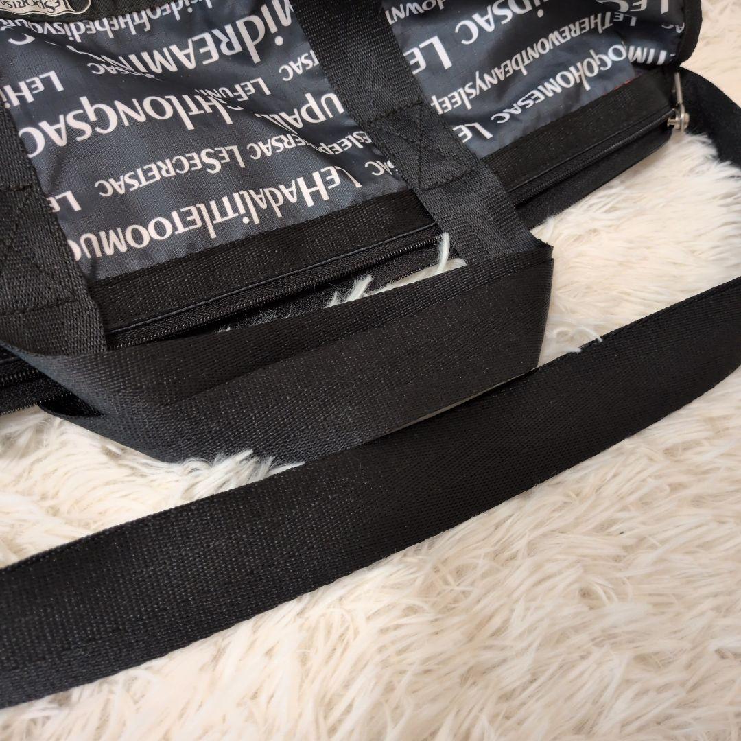 【極美品】レスポートサック　ボストン　大きいサイズ　英字　黒　2way