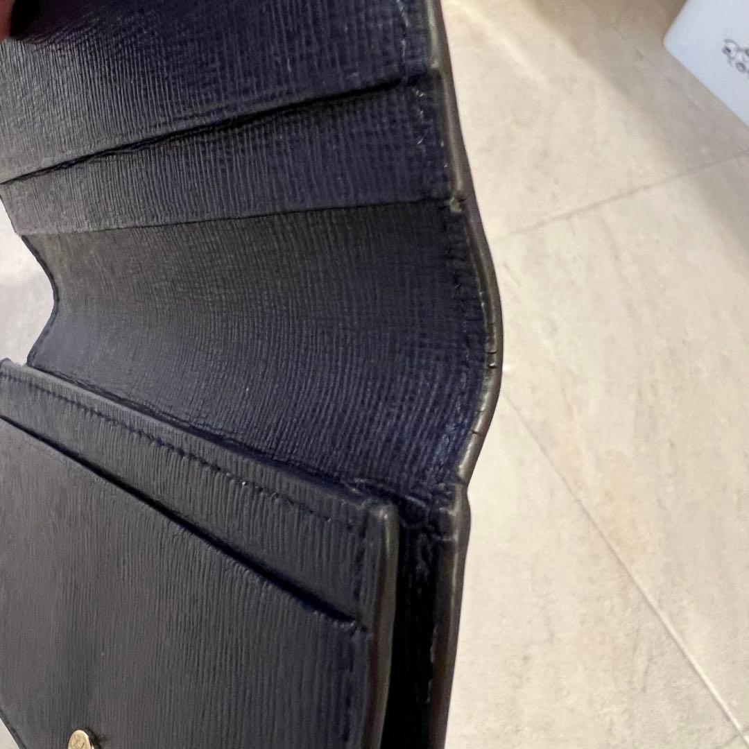 【美品】FURLA フルラ ネイビーレザー 名刺入れ カードケース　パスケース