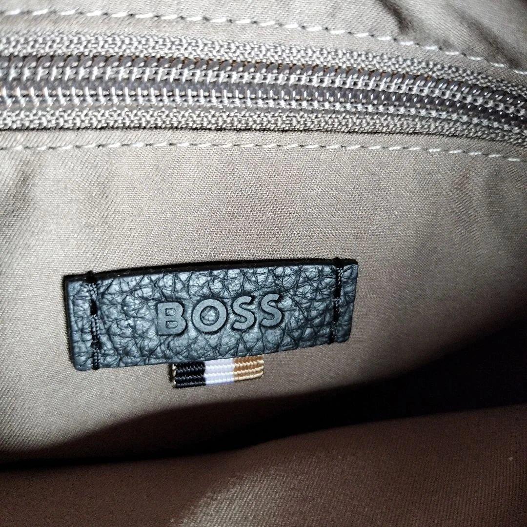 BOSS 黒 レザー ショルダーバッグ
