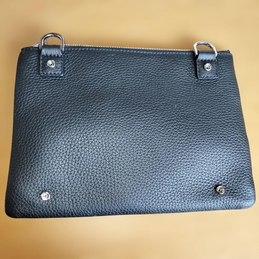 BOSS 黒 レザー ショルダーバッグ
