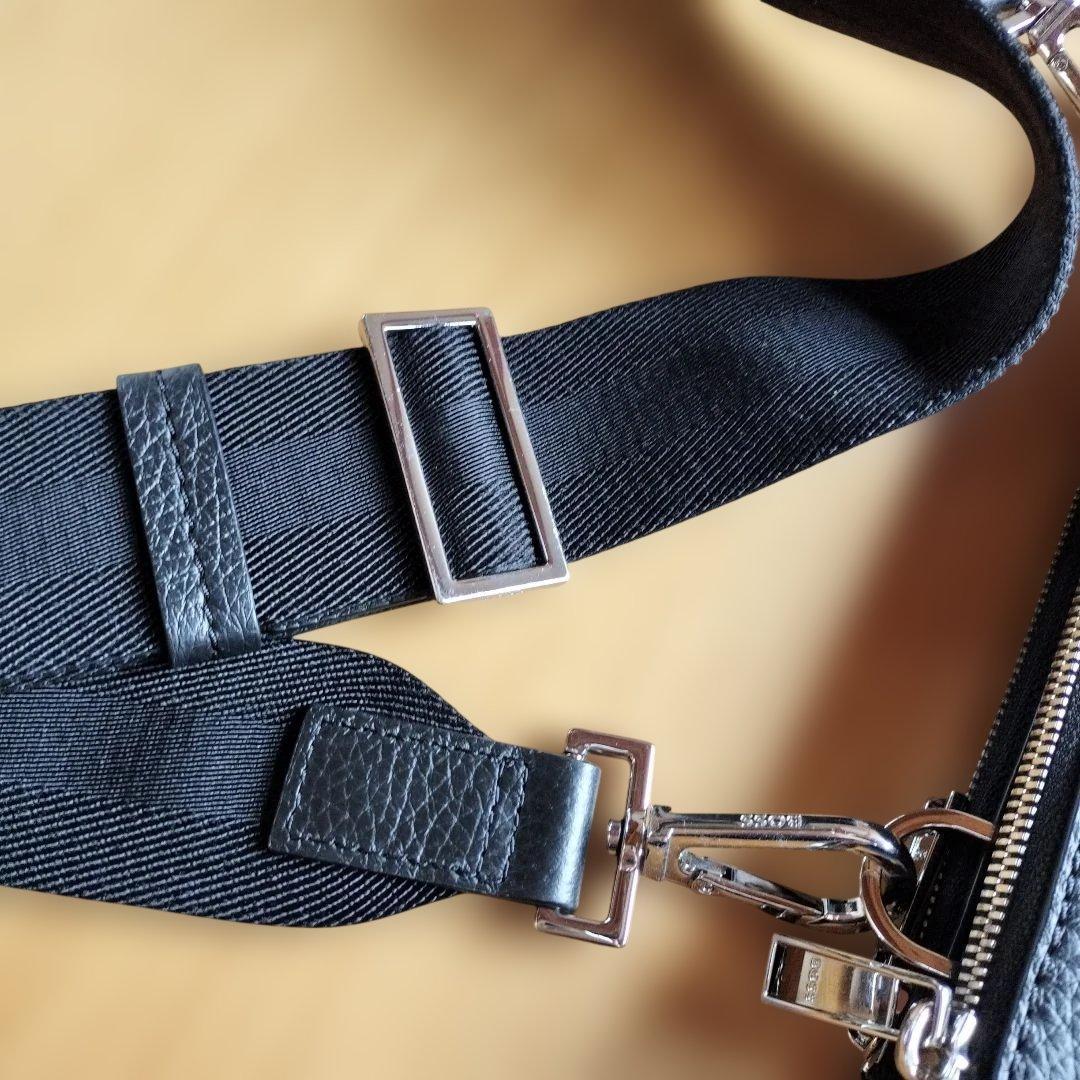 BOSS 黒 レザー ショルダーバッグ