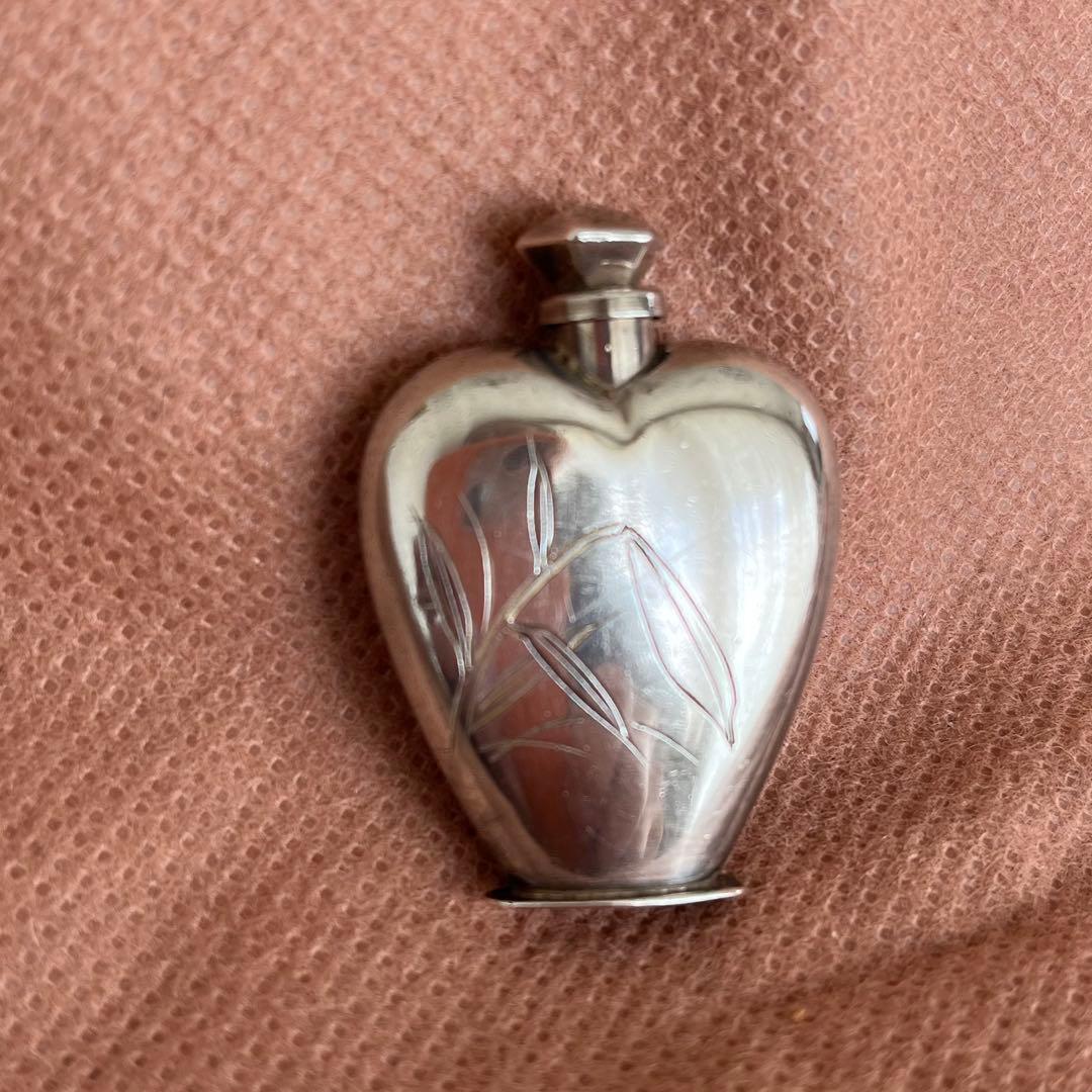 銀製 香水瓶 花の彫刻 SILVER 950