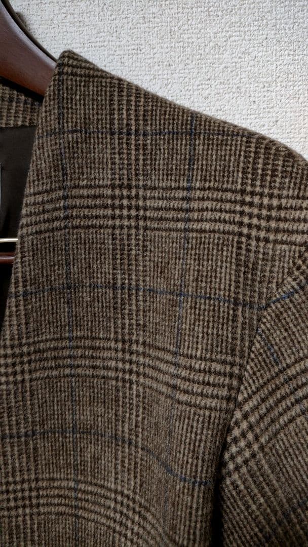 green label relaxing 34グレンチェックノーカラーコート