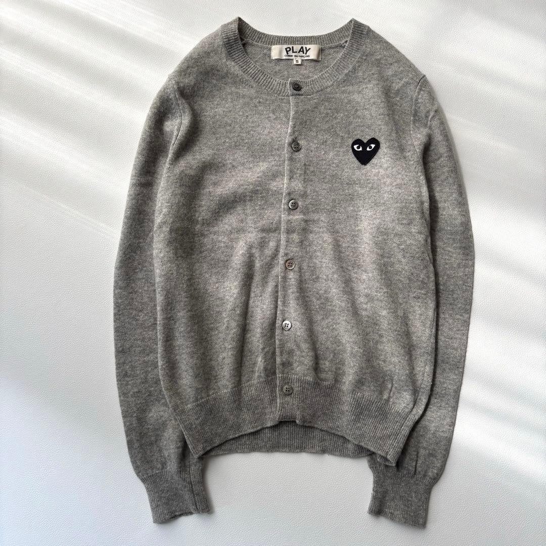 PLAY COMME des GARÇONS カーディガン ハート刺繍 グレーS